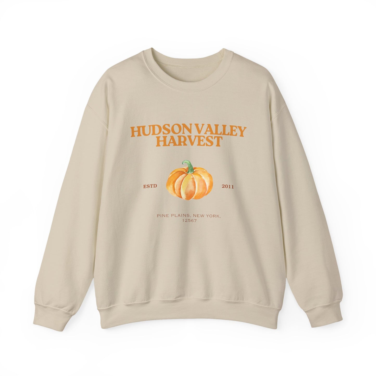 Hudson Valley Harvest Pumpkin Gilded Sweatshirt – Rustic Autumn Farm Style Crew Neck
