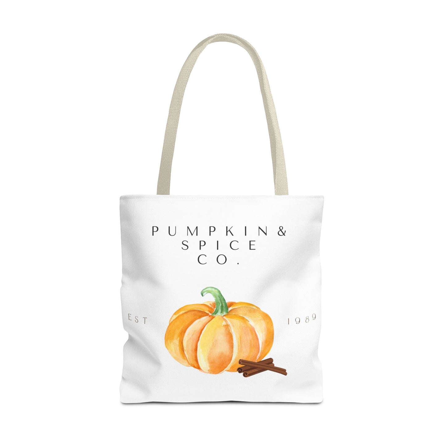 'Pumpkin & Spice Co.' Canvas Tote – Autumn Watercolor Edition