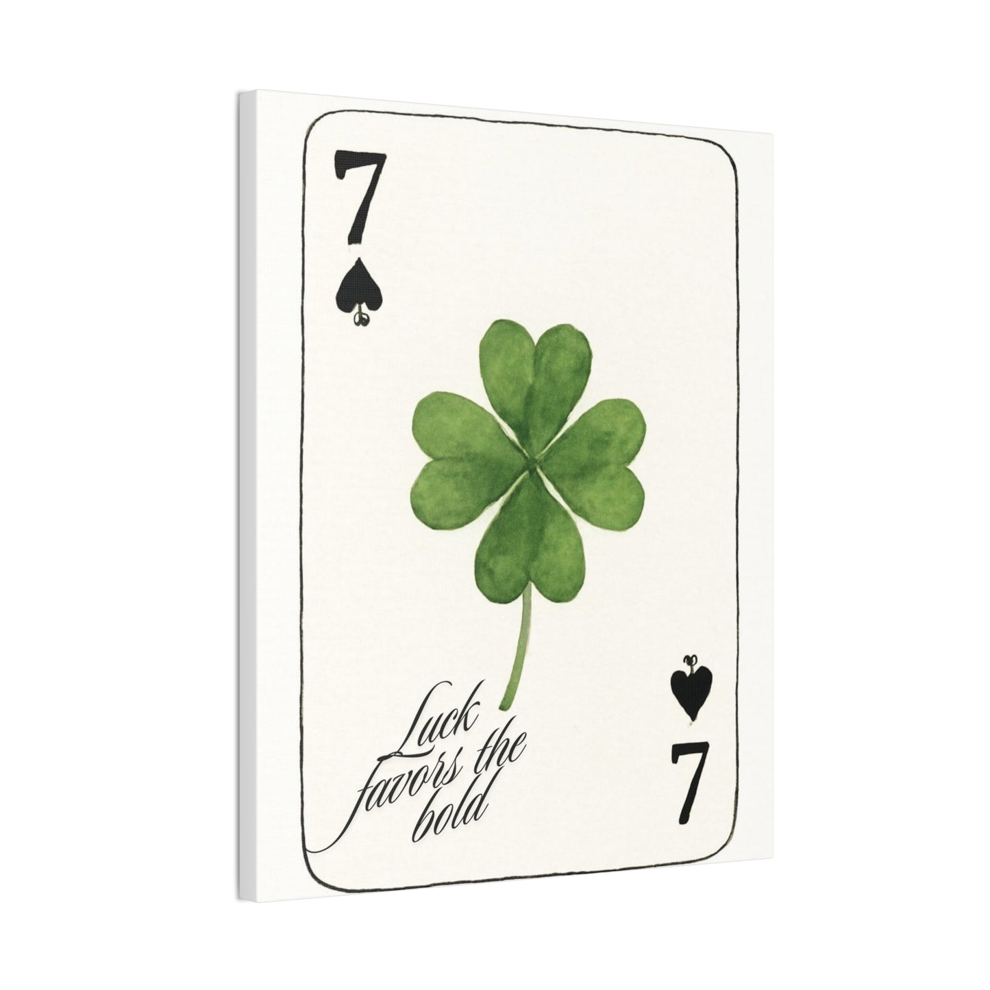 "Luck Favors the Bold" – 7 of Spades Clover Wall Art Print, Home Decor