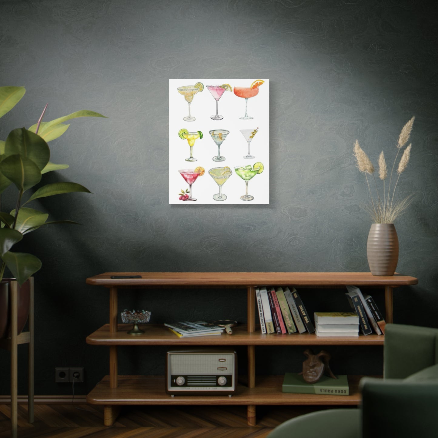Chic Cocktail Art Canvas- 9 Classic Drinks | bar Cart & Kitchen Wall Art