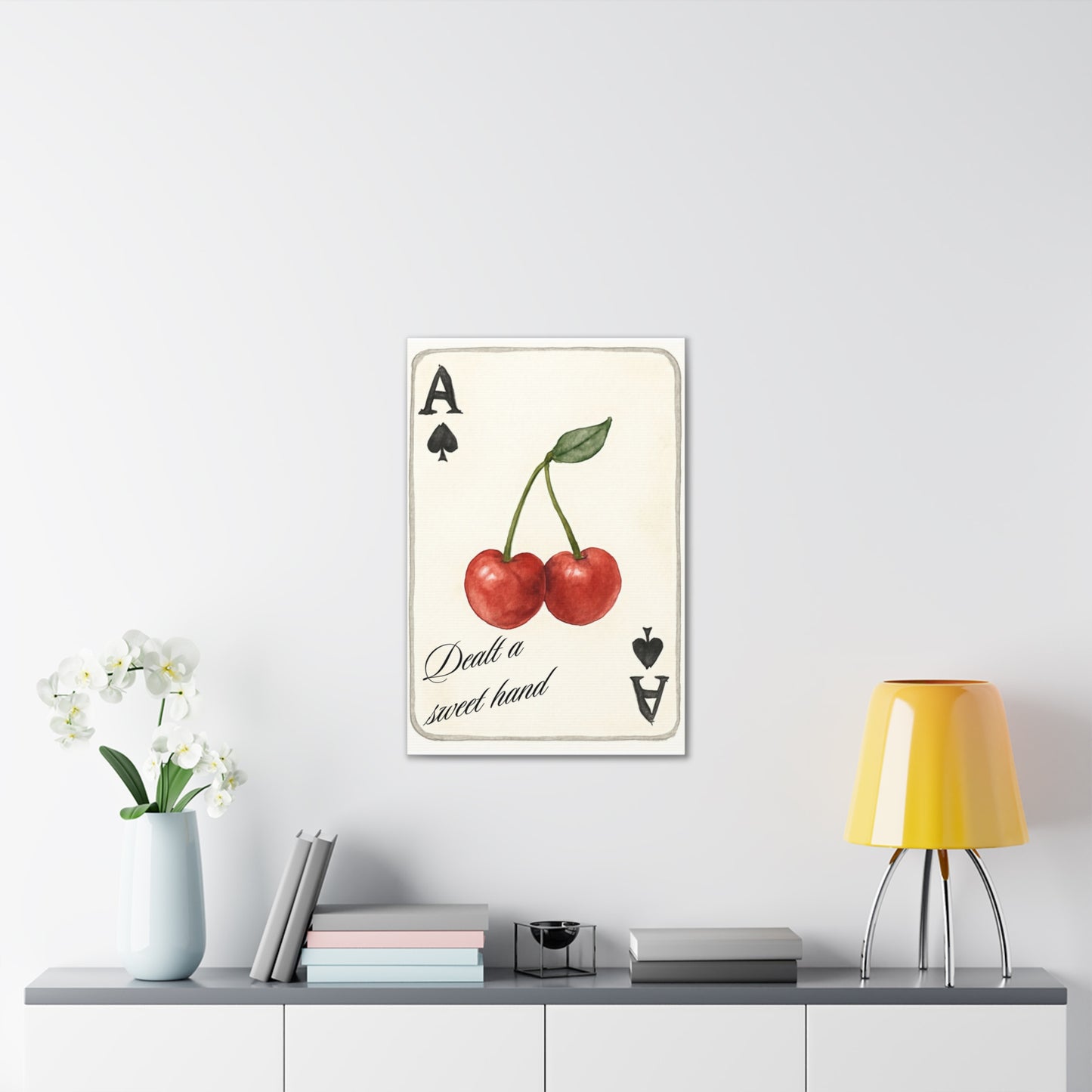 "Dealt a Sweet Hand" – Ace of Spades Cherry Art Print Wall Decor