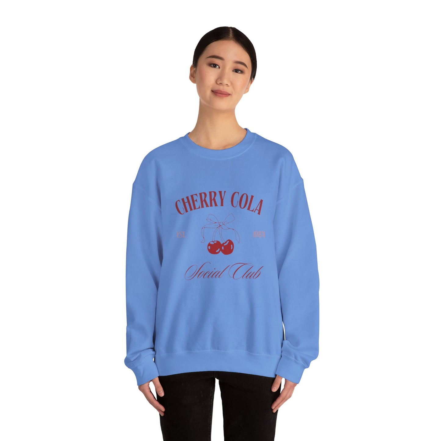 Unisex Cherry Cola Social Club Vintage Sweatshirt – Cozy Retro Aesthetic Crewneck