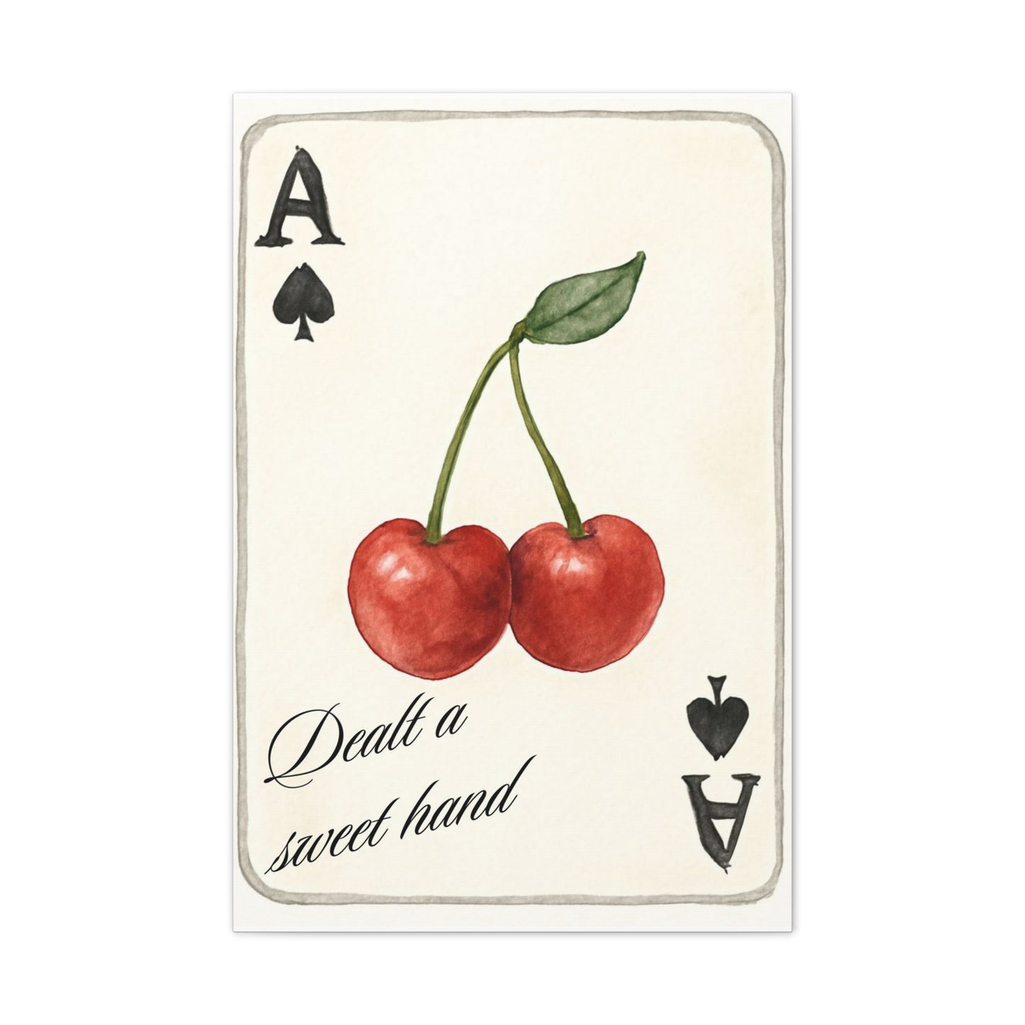 "Dealt a Sweet Hand" – Ace of Spades Cherry Art Print Wall Decor