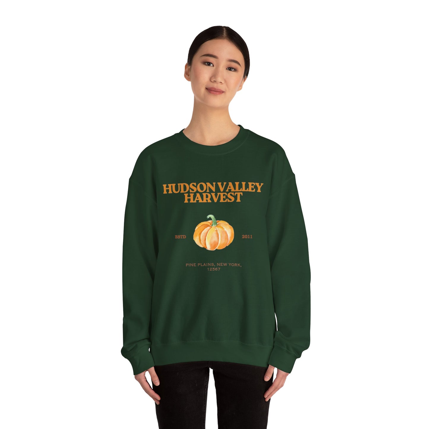Hudson Valley Harvest Pumpkin Gilded Sweatshirt – Rustic Autumn Farm Style Crew Neck
