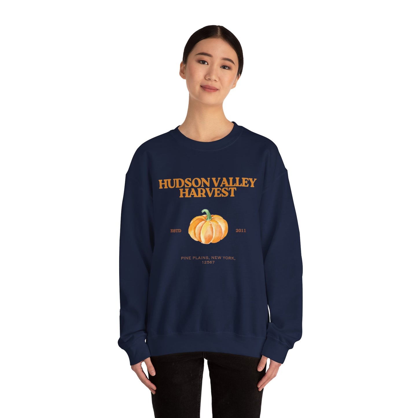 Hudson Valley Harvest Pumpkin Gilded Sweatshirt – Rustic Autumn Farm Style Crew Neck