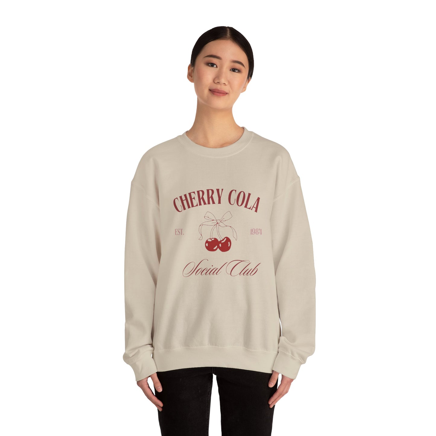 Unisex Cherry Cola Social Club Vintage Sweatshirt – Cozy Retro Aesthetic Crewneck