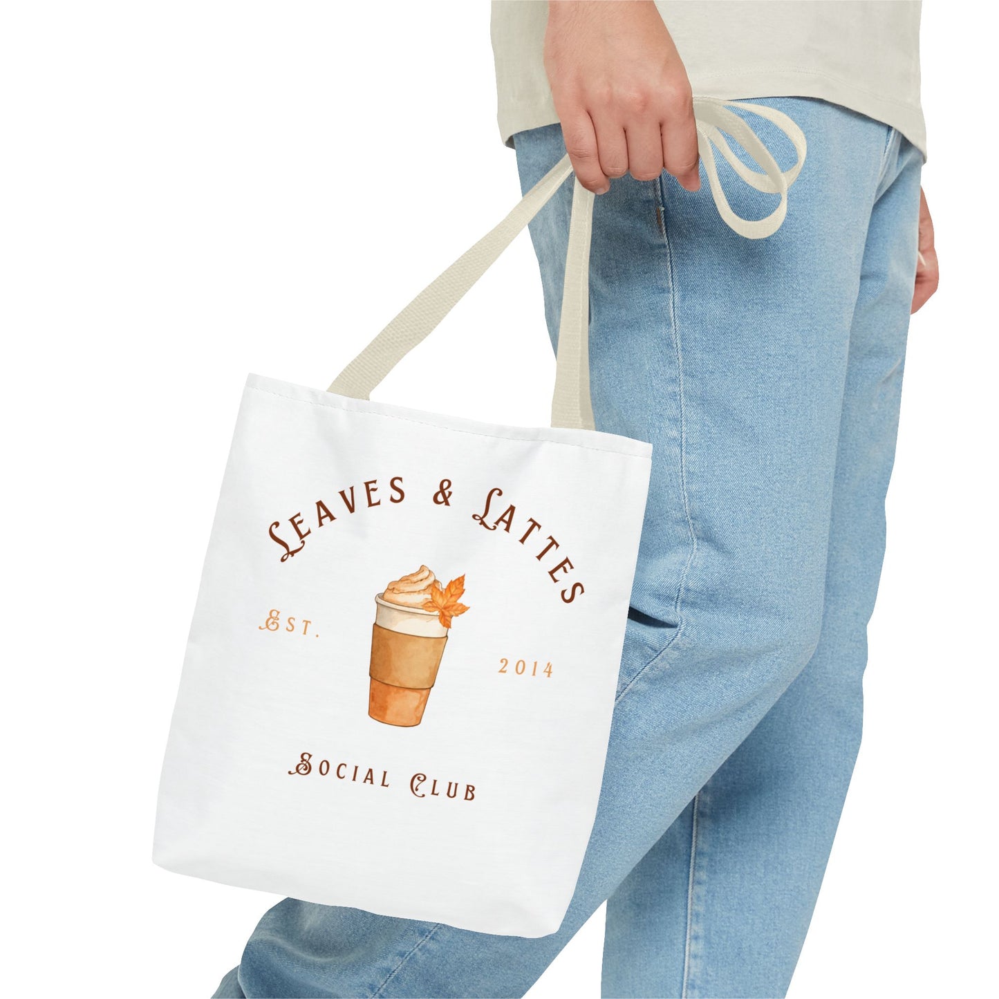 'Leaves & Lattes Social Club'- Eco-Friendly Canvas Tote bag