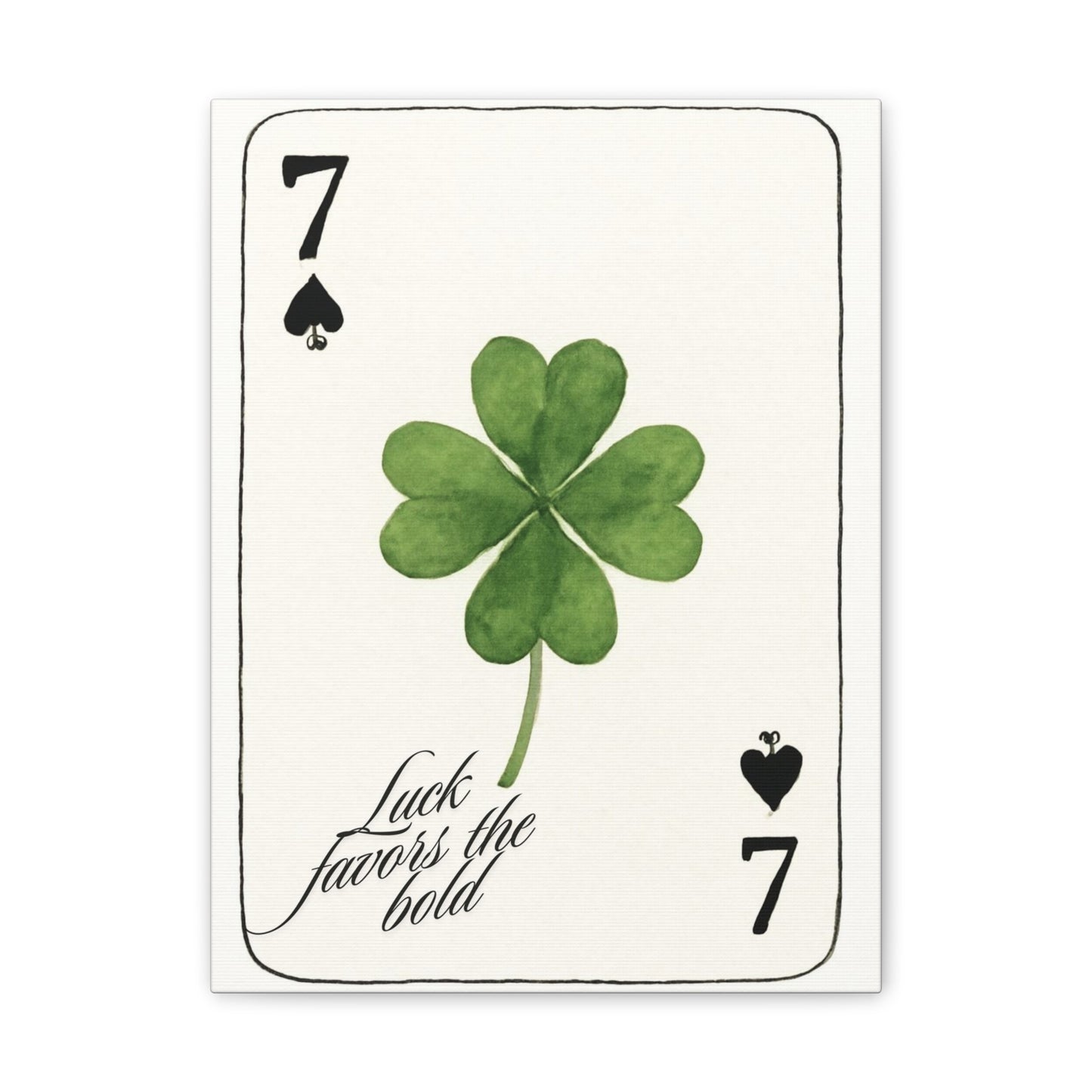 "Luck Favors the Bold" – 7 of Spades Clover Wall Art Print, Home Decor