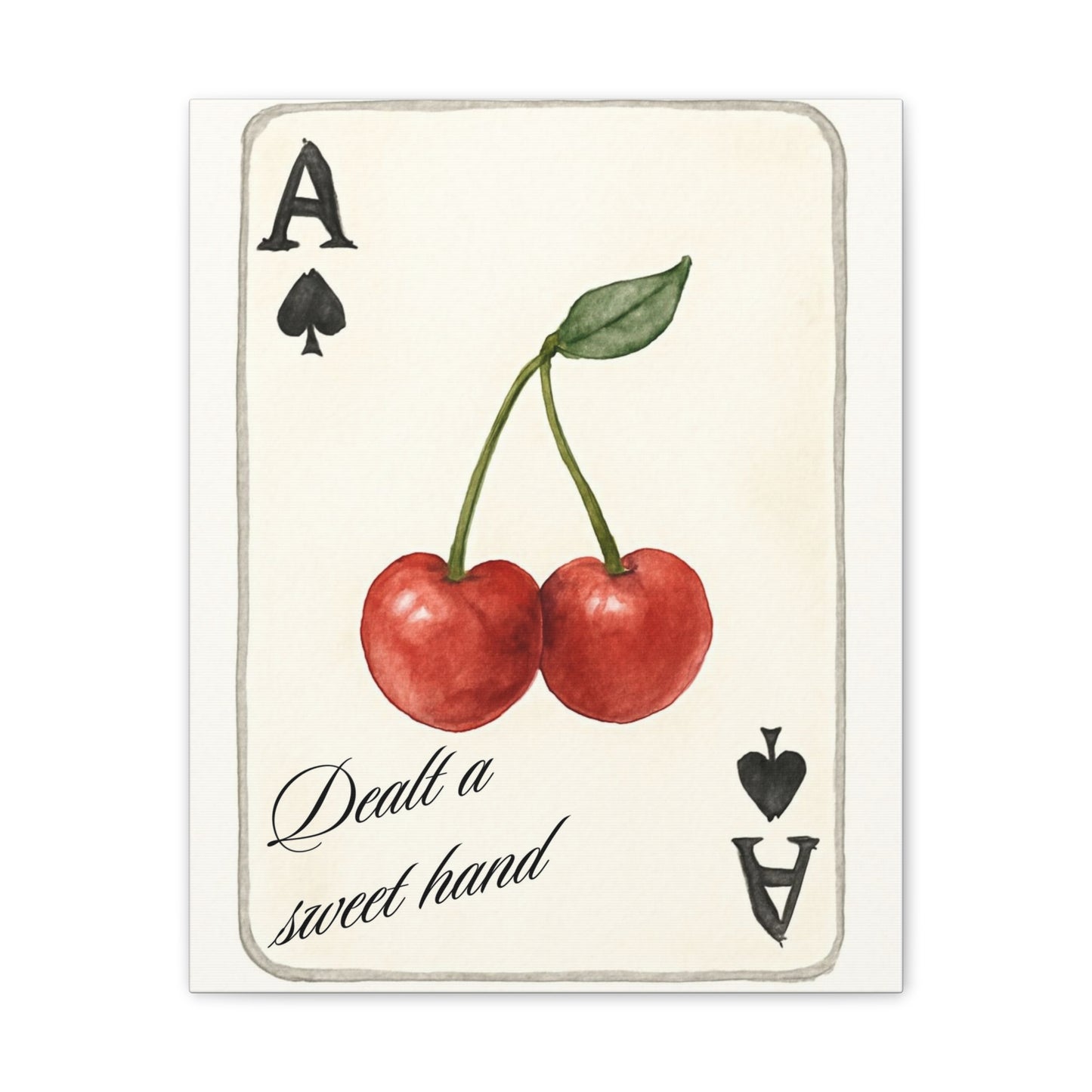 "Dealt a Sweet Hand" – Ace of Spades Cherry Art Print Wall Decor