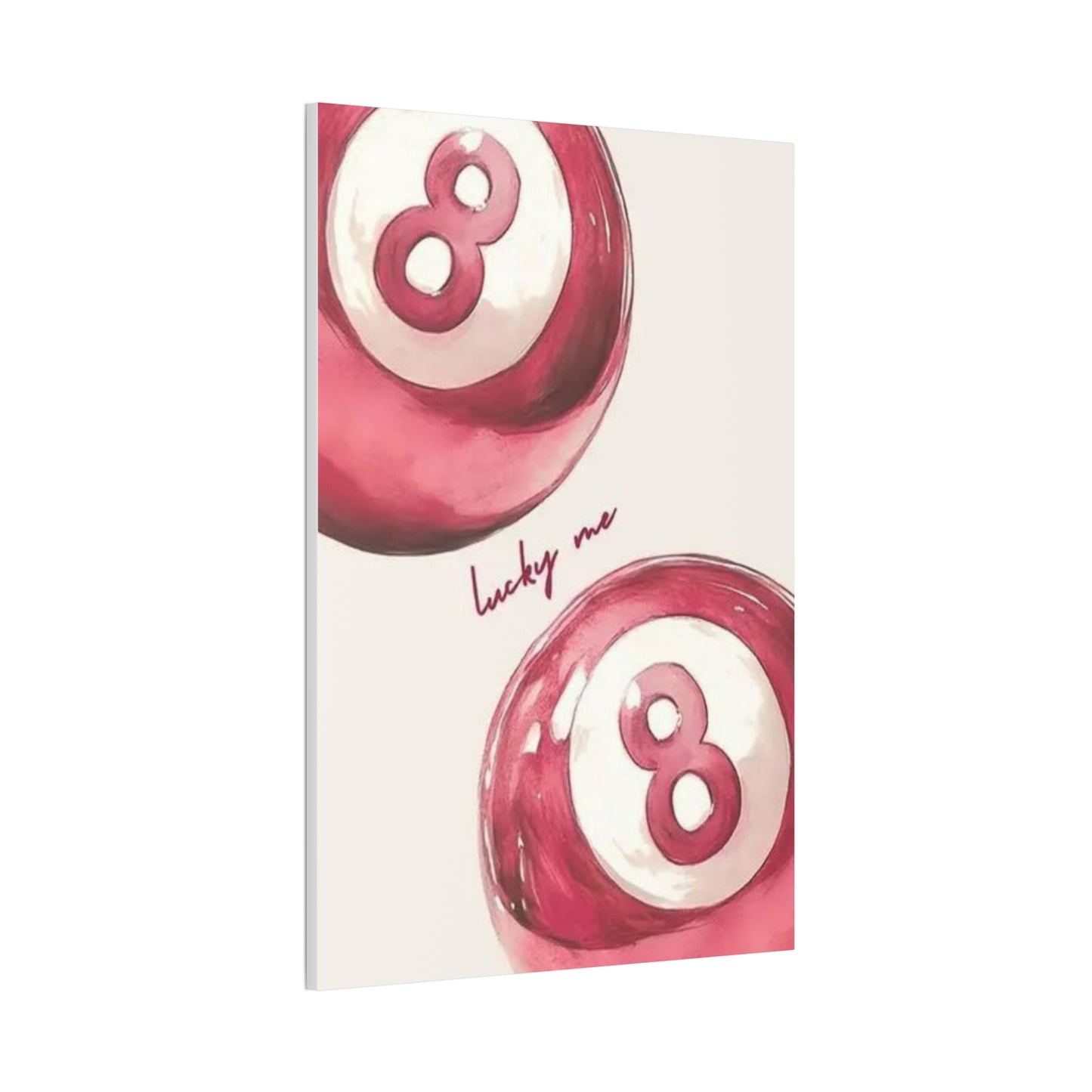 Lucky Me Pink 8-Ball Canvas Wall Art – Playful Retro Aesthetic Decor