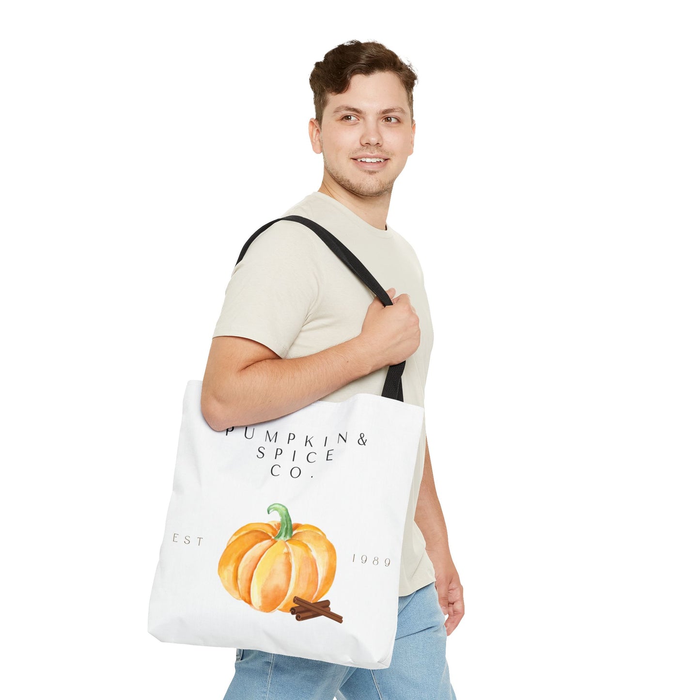 'Pumpkin & Spice Co.' Canvas Tote – Autumn Watercolor Edition