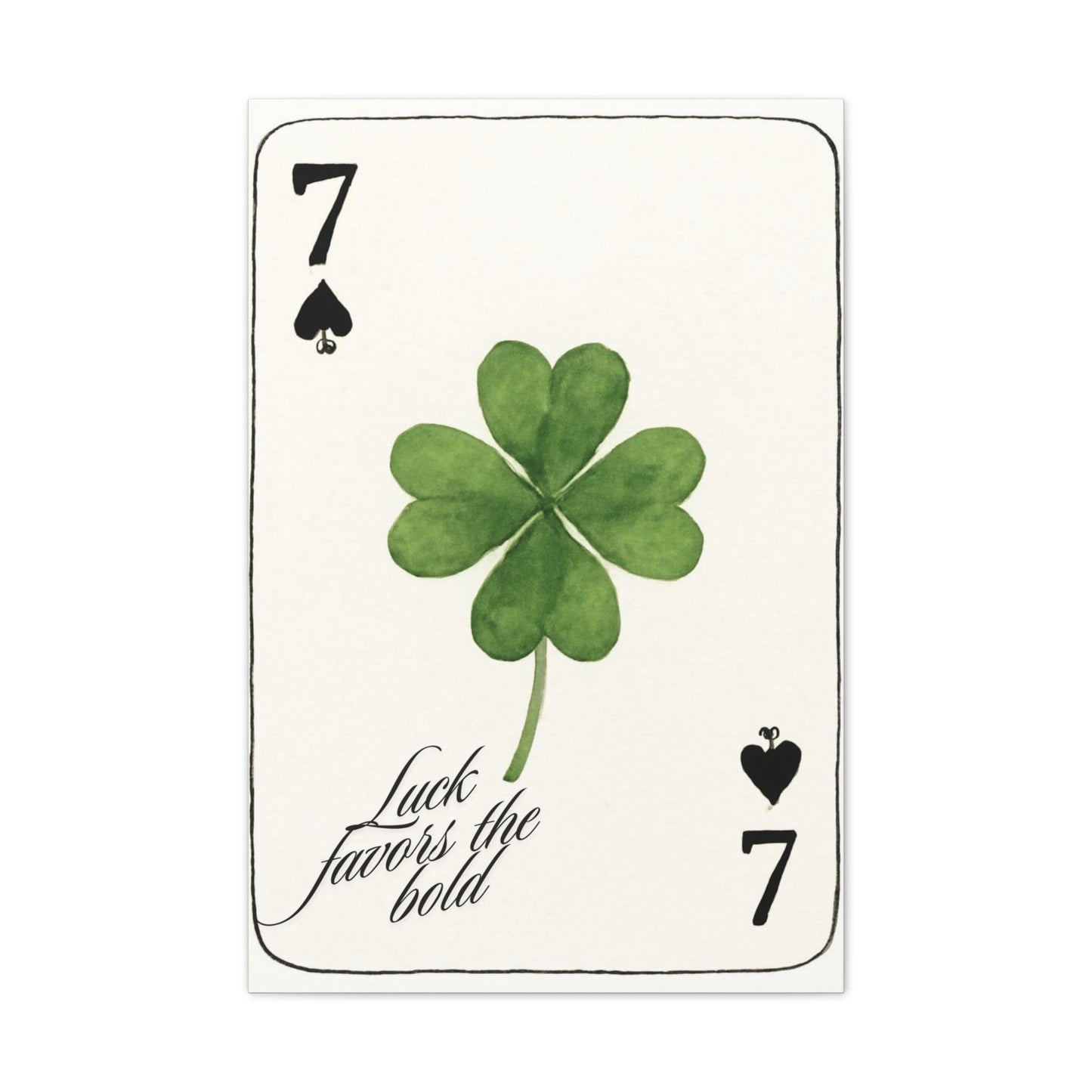 "Luck Favors the Bold" – 7 of Spades Clover Wall Art Print, Home Decor