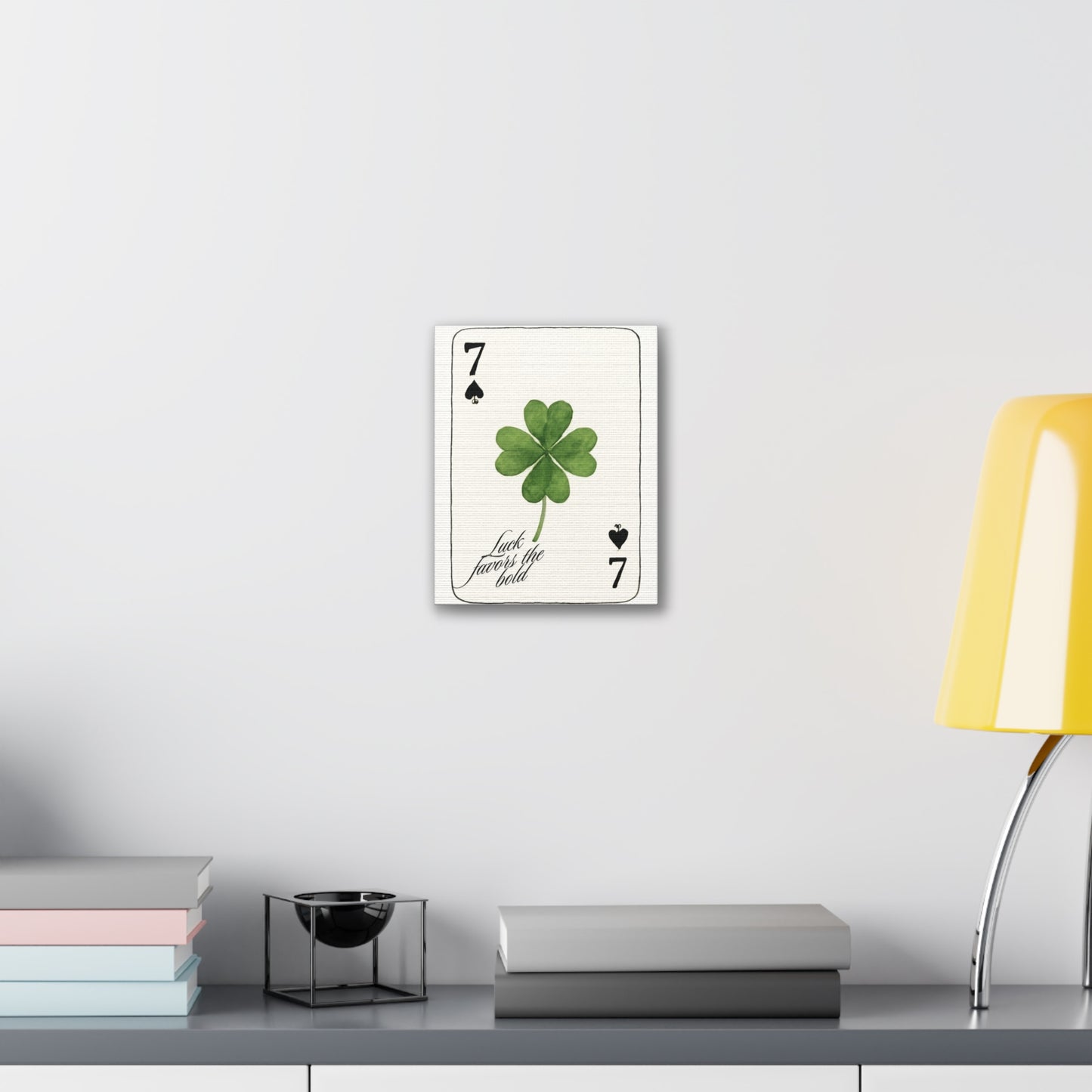 "Luck Favors the Bold" – 7 of Spades Clover Wall Art Print, Home Decor