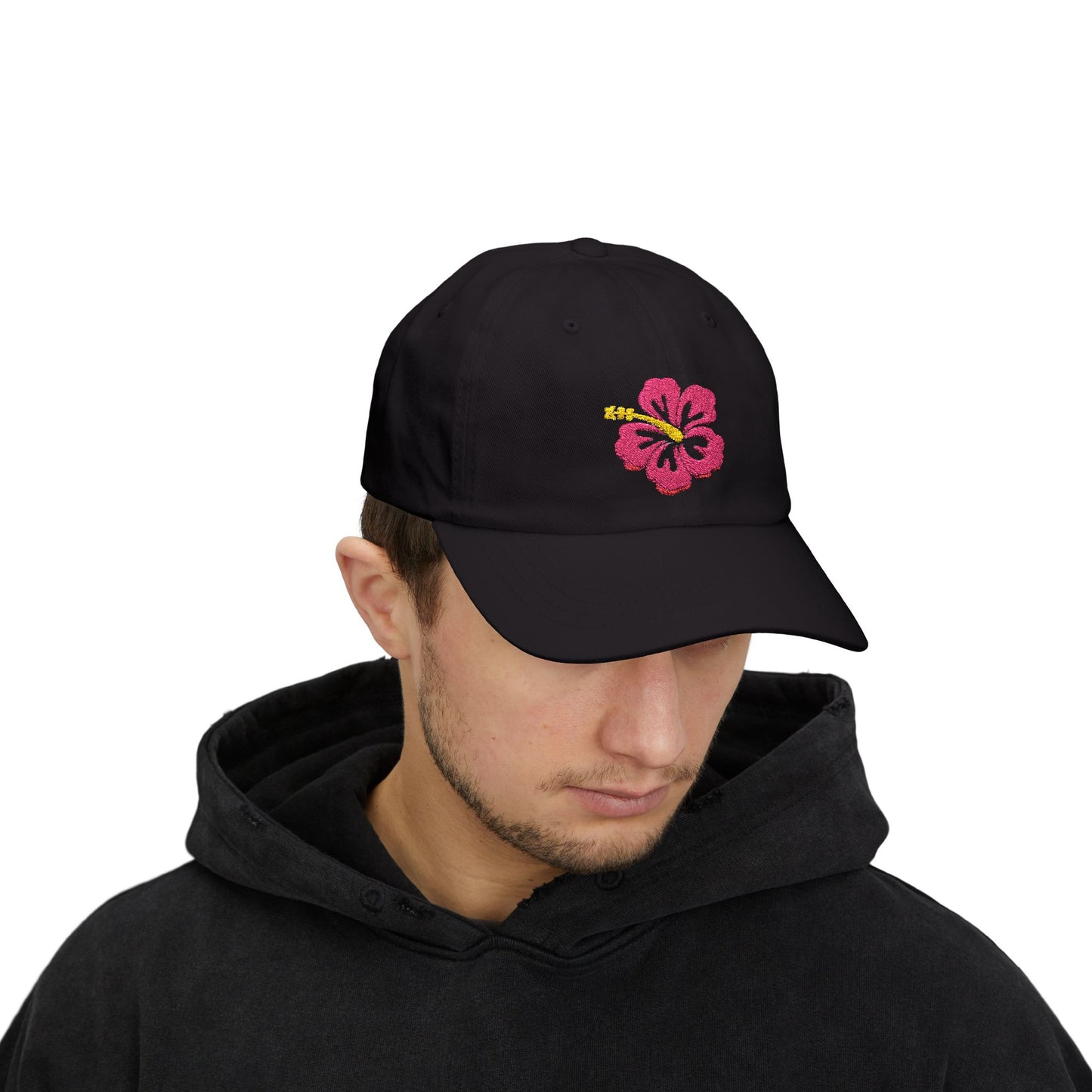 Embroidered Hibiscus Flower Cap