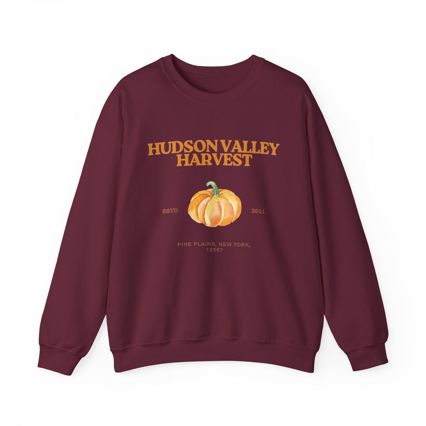 Hudson Valley Harvest Pumpkin Gilded Sweatshirt – Rustic Autumn Farm Style Crew Neck