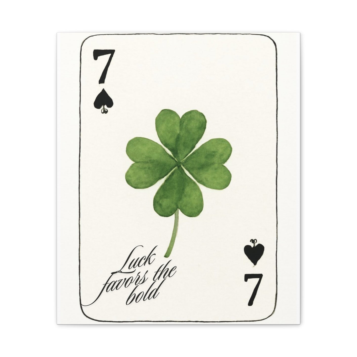 "Luck Favors the Bold" – 7 of Spades Clover Wall Art Print, Home Decor