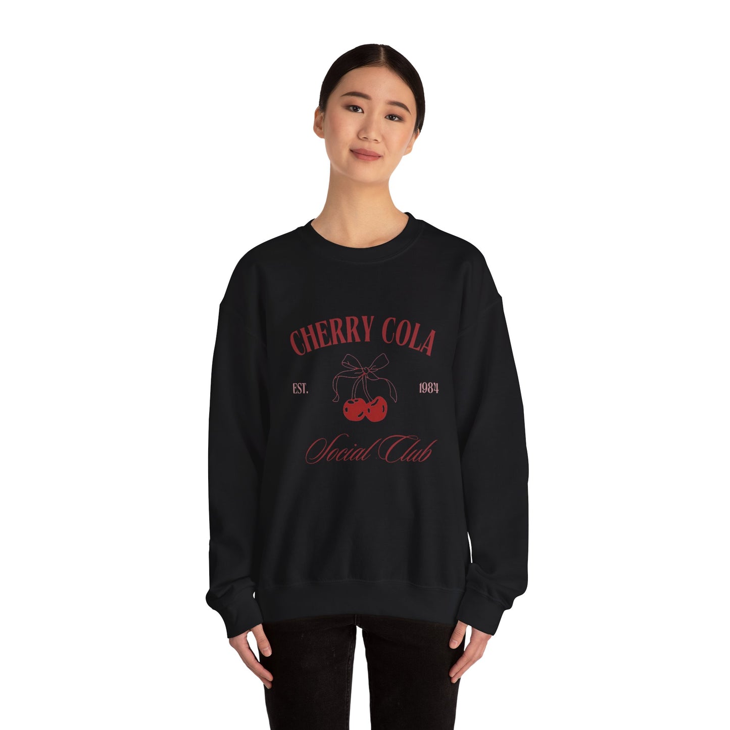 Unisex Cherry Cola Social Club Vintage Sweatshirt – Cozy Retro Aesthetic Crewneck