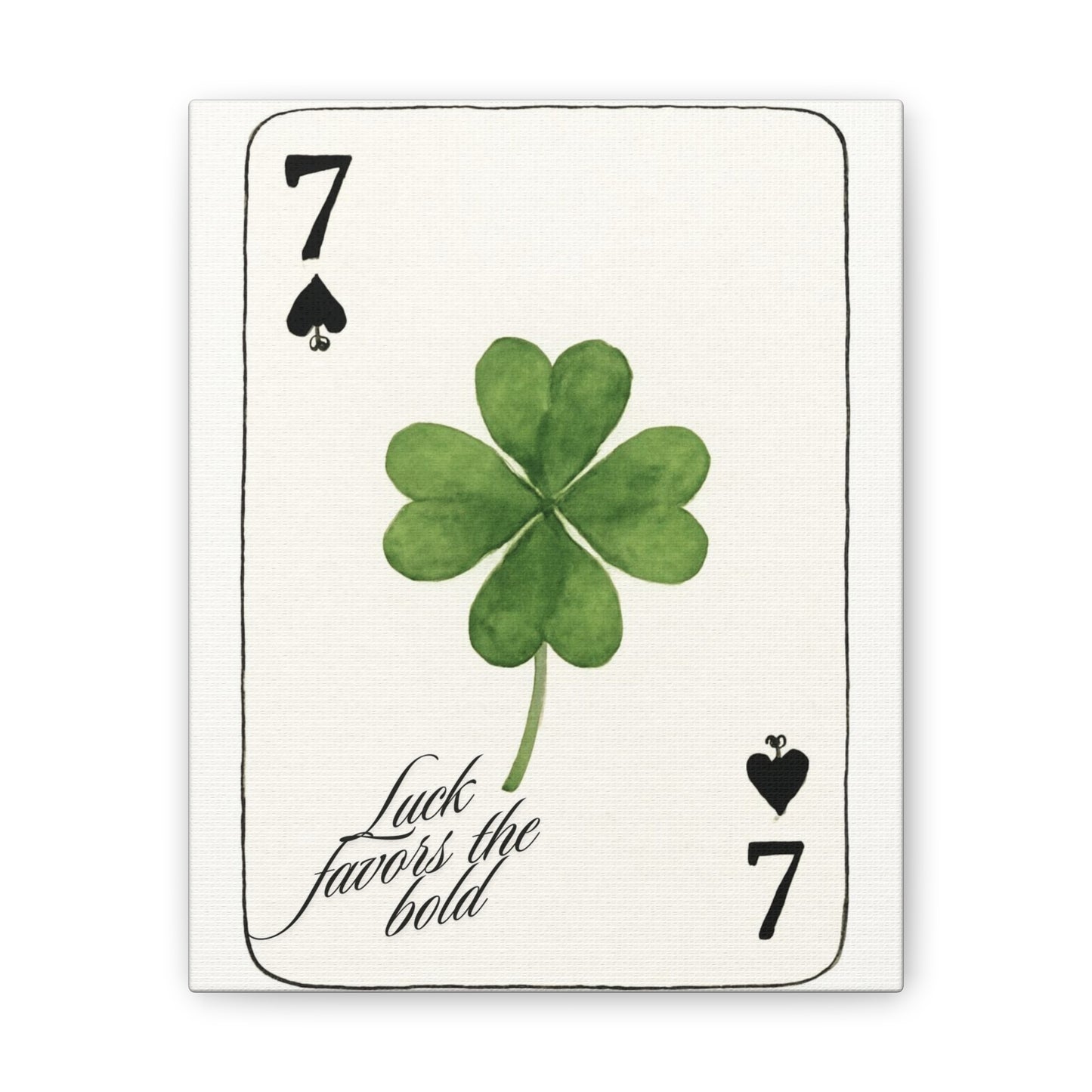 "Luck Favors the Bold" – 7 of Spades Clover Wall Art Print, Home Decor
