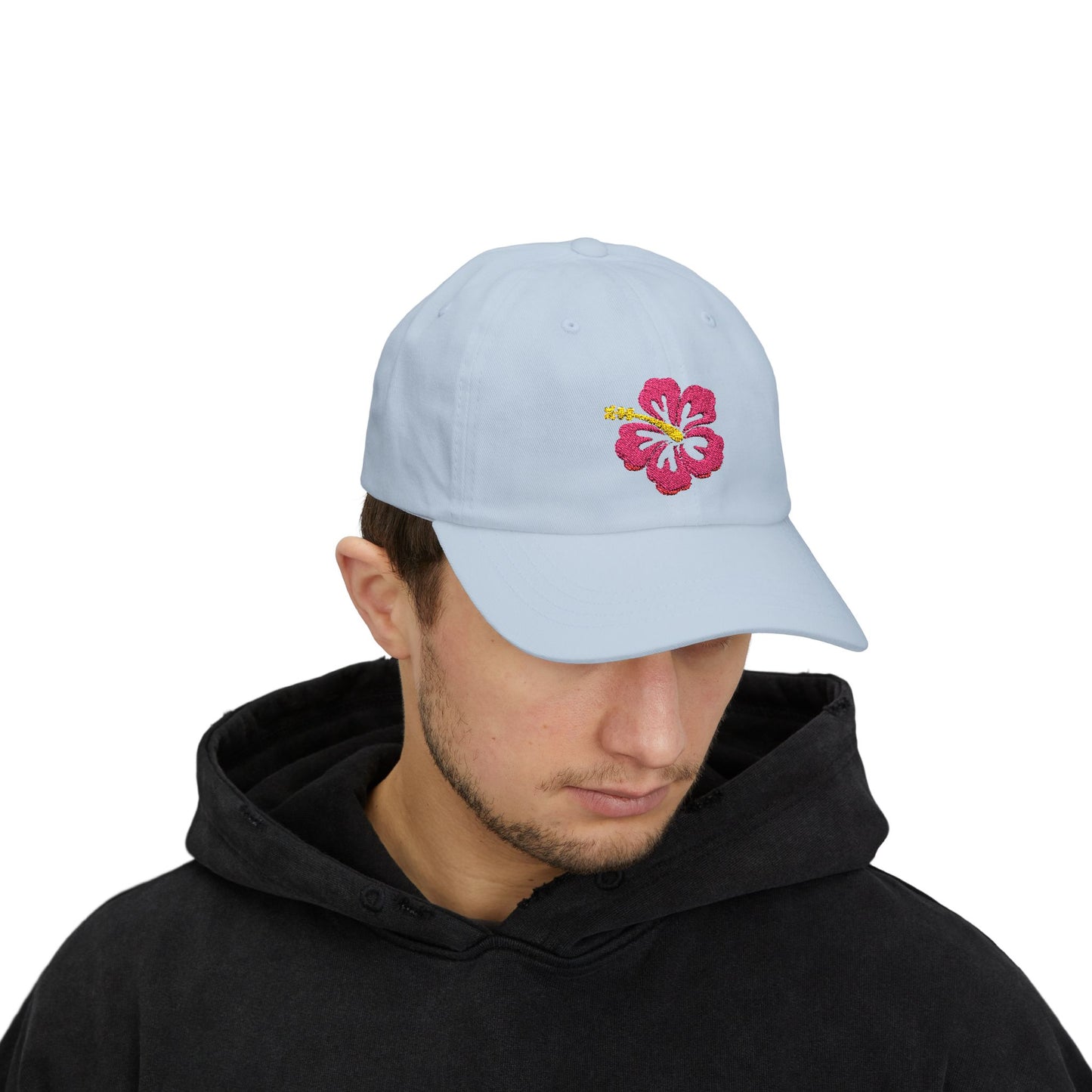 Embroidered Hibiscus Flower Cap