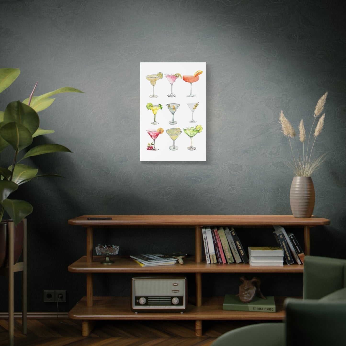 Chic Cocktail Art Canvas- 9 Classic Drinks | bar Cart & Kitchen Wall Art