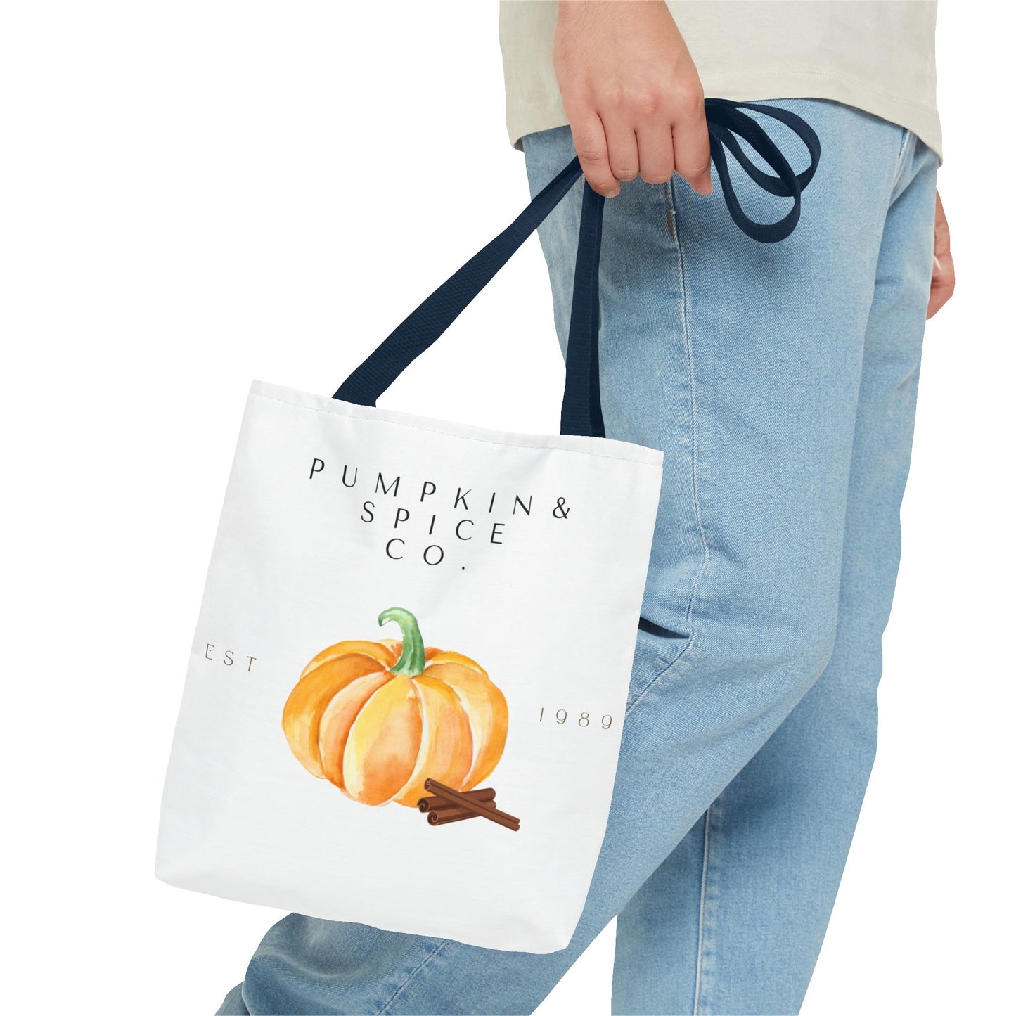 'Pumpkin & Spice Co.' Canvas Tote – Autumn Watercolor Edition