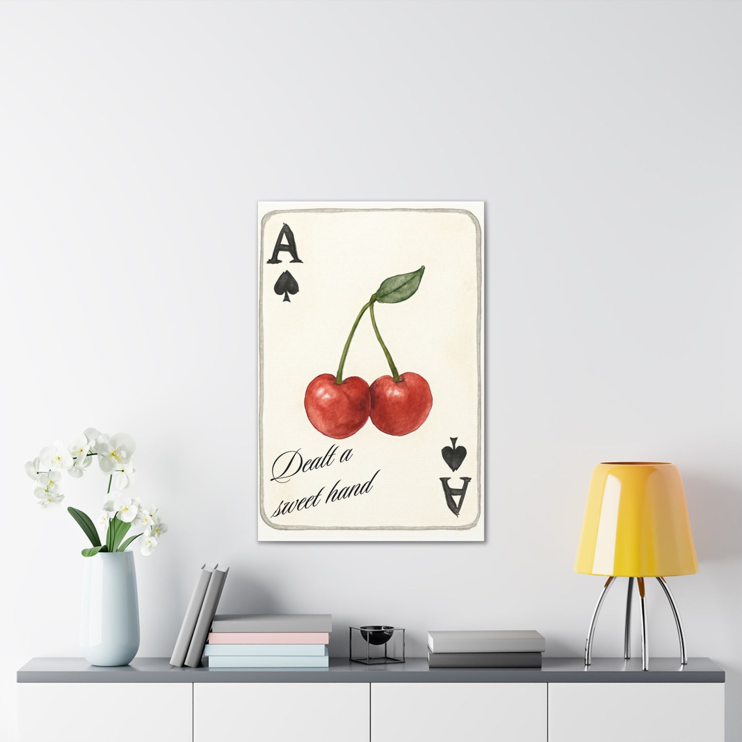 "Dealt a Sweet Hand" – Ace of Spades Cherry Art Print Wall Decor