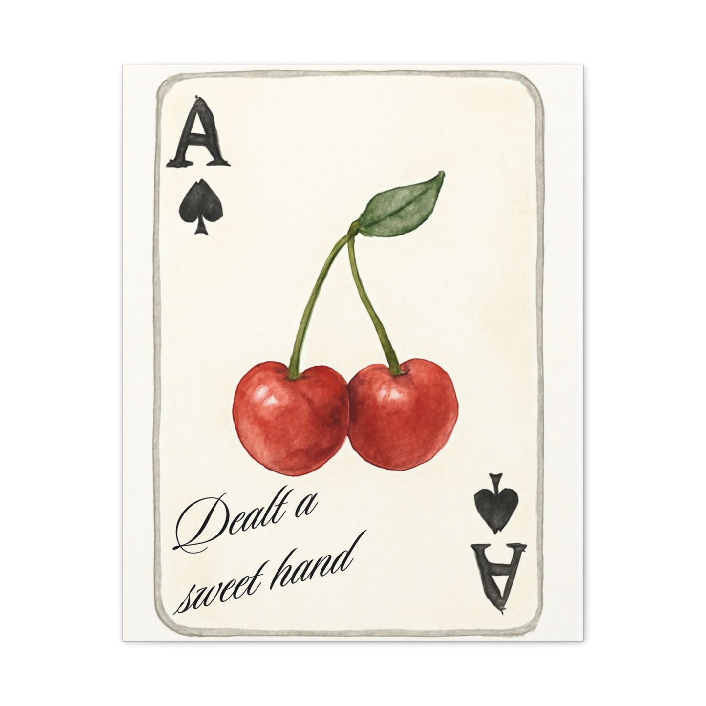 "Dealt a Sweet Hand" – Ace of Spades Cherry Art Print Wall Decor