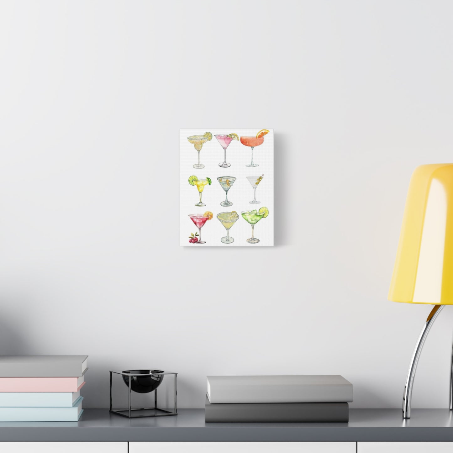 Chic Cocktail Art Canvas- 9 Classic Drinks | bar Cart & Kitchen Wall Art