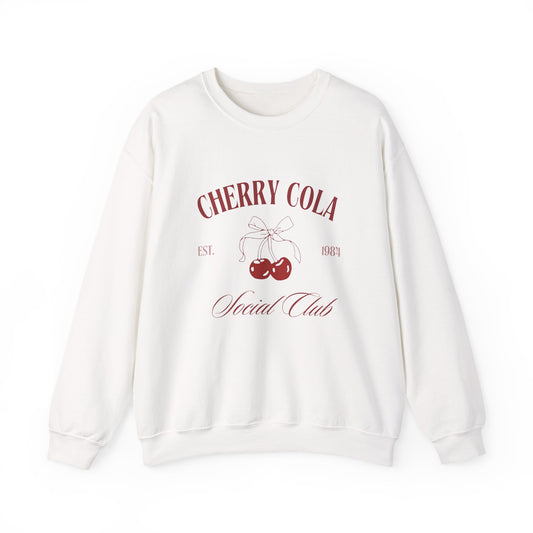 Unisex Cherry Cola Social Club Vintage Sweatshirt – Cozy Retro Aesthetic Crewneck