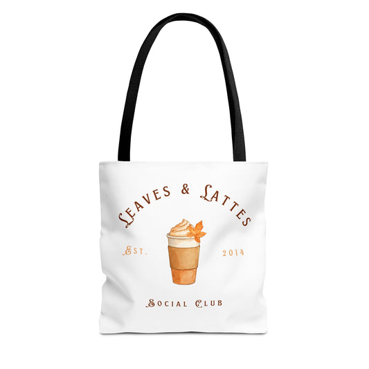 'Leaves & Lattes Social Club'- Eco-Friendly Canvas Tote bag