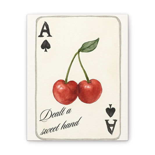 "Dealt a Sweet Hand" – Ace of Spades Cherry Art Print Wall Decor