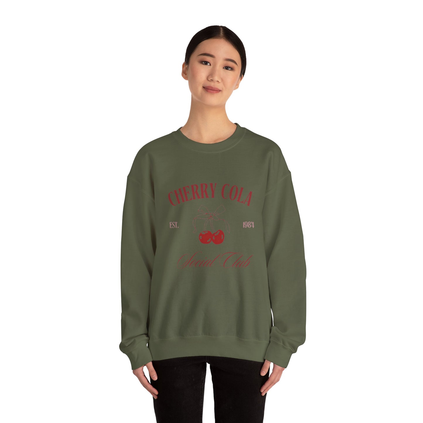 Unisex Cherry Cola Social Club Vintage Sweatshirt – Cozy Retro Aesthetic Crewneck